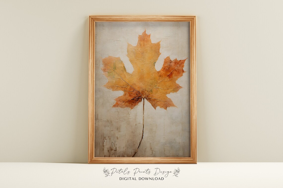 Rustic Maple Leaf Still Life Vintage Autumn Art Print