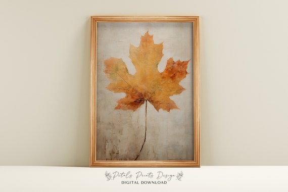 Rustic Maple Leaf Still Life Vintage Autumn Art Print