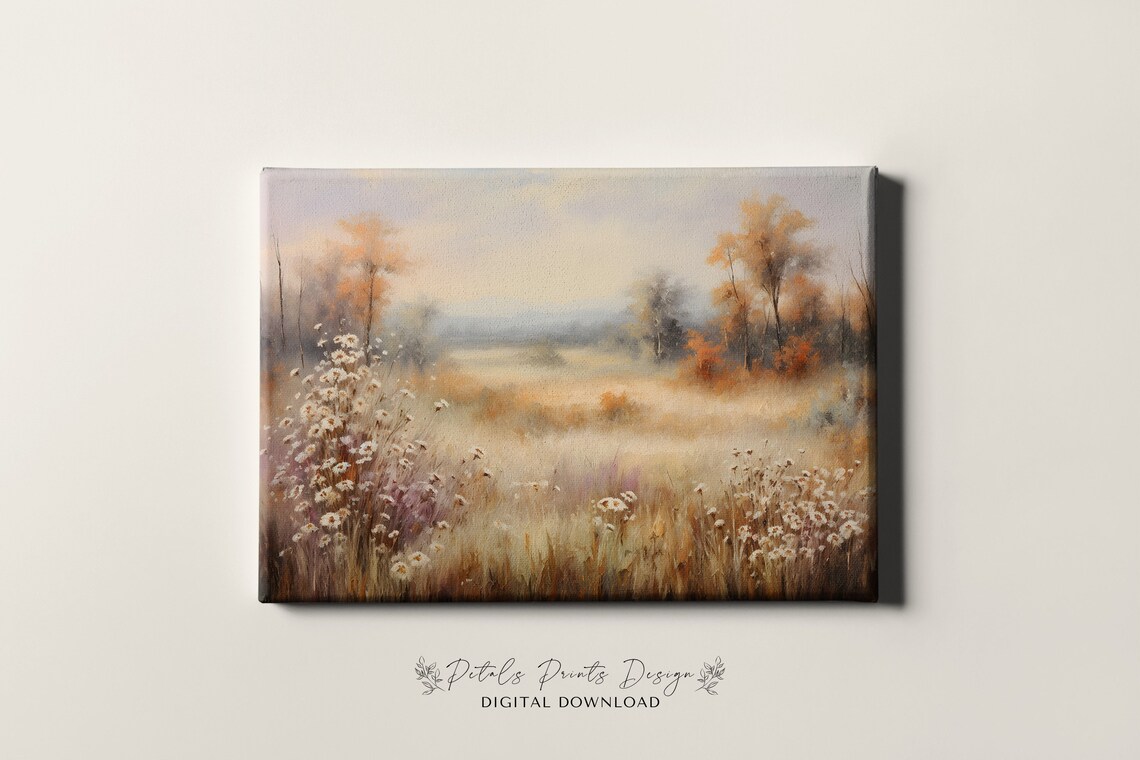 Vintage Autumn Countryside Landscape Art Print - Image 4