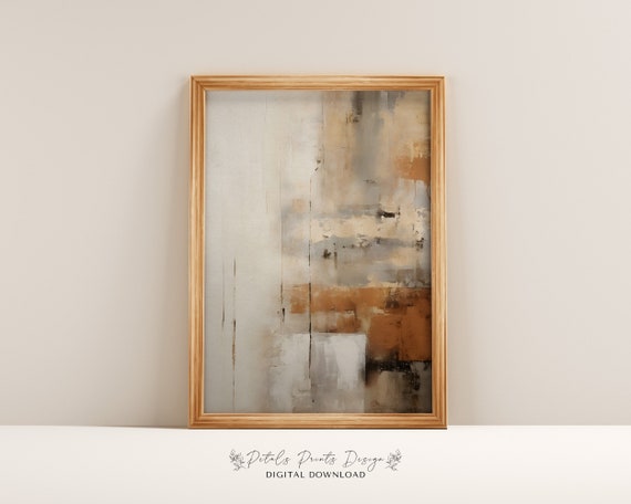 Modern Vintage Abstract Textured Wall Art Neutral Textured Art Prints Painting Artistic Art Print 2024