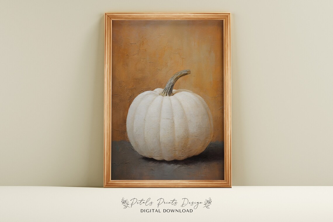 Vintage Pumpkin Still Life Painting Art Print