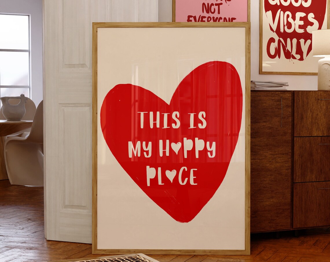 This Is My Happy Place Red Poster, Aesthetic Room Decor - Image 4