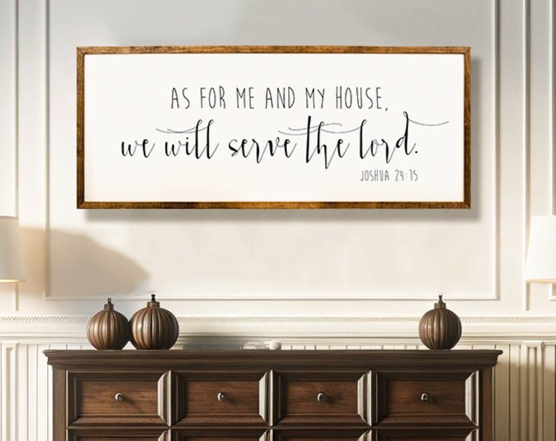 As For Me And My House Scripture Wall Art Print, Farmhouse