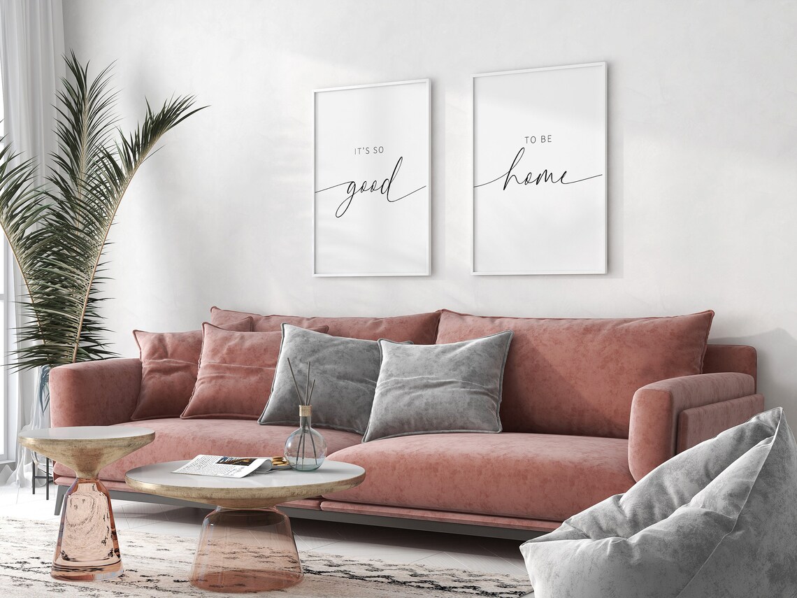 Its So Good To Be Home 2 Piece Quote Set Minimalist Typography Poster - Image 4