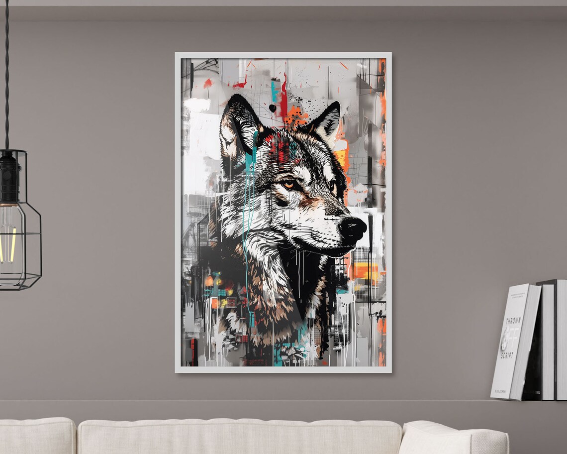 Graffiti Wolf, Urban Style Abstract Illustration