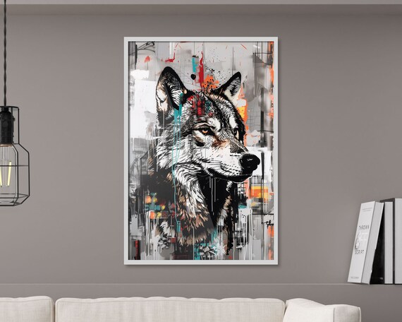 Graffiti Wolf, Urban Style Abstract Illustration