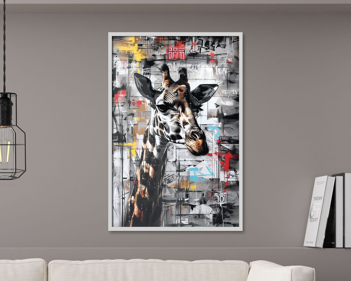 Graffiti Giraffe, Urban Style Abstract Illustration
