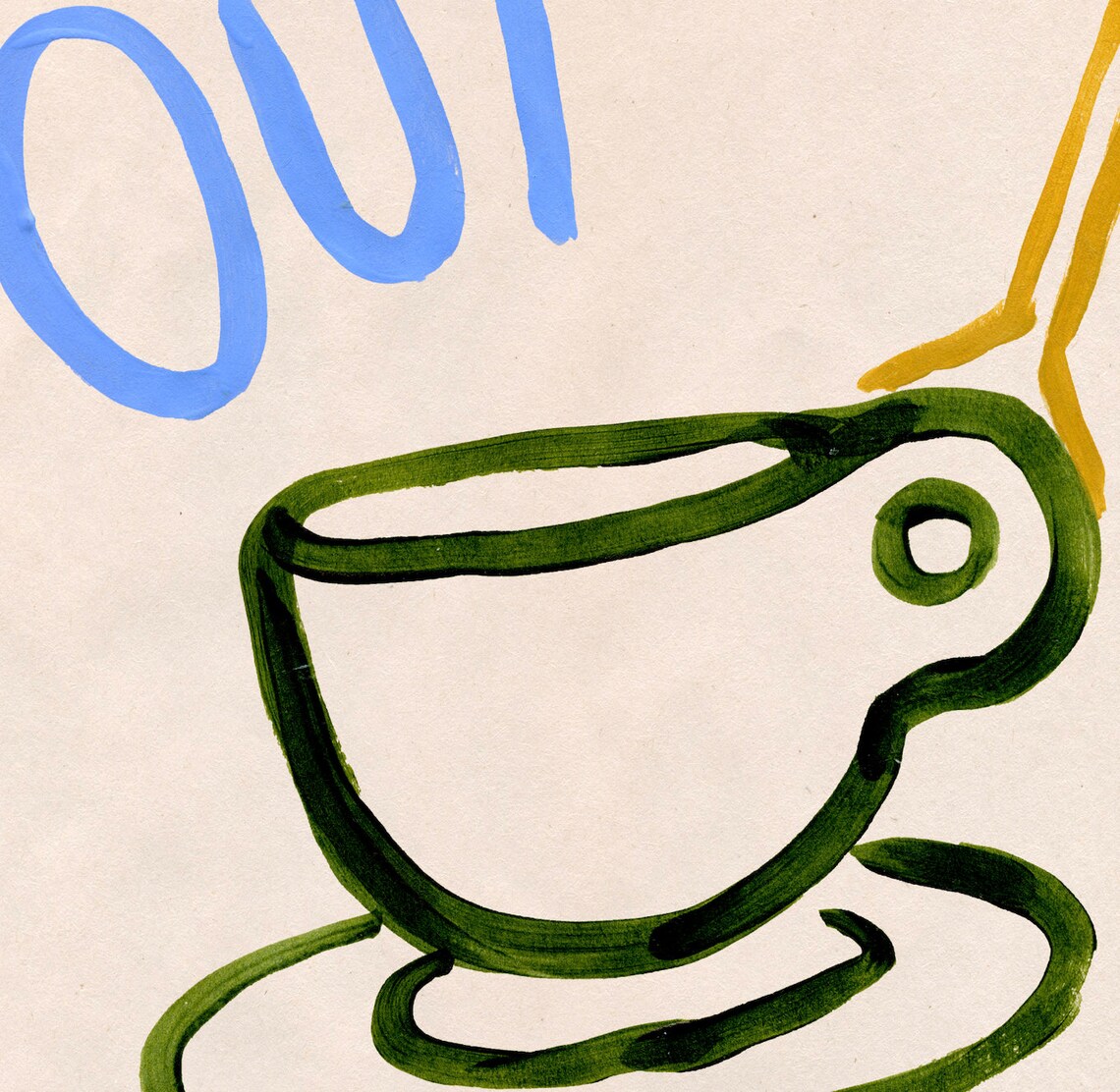 Oui Du Cafe Kitchen Wall Art, Coffee Poster - Image 3