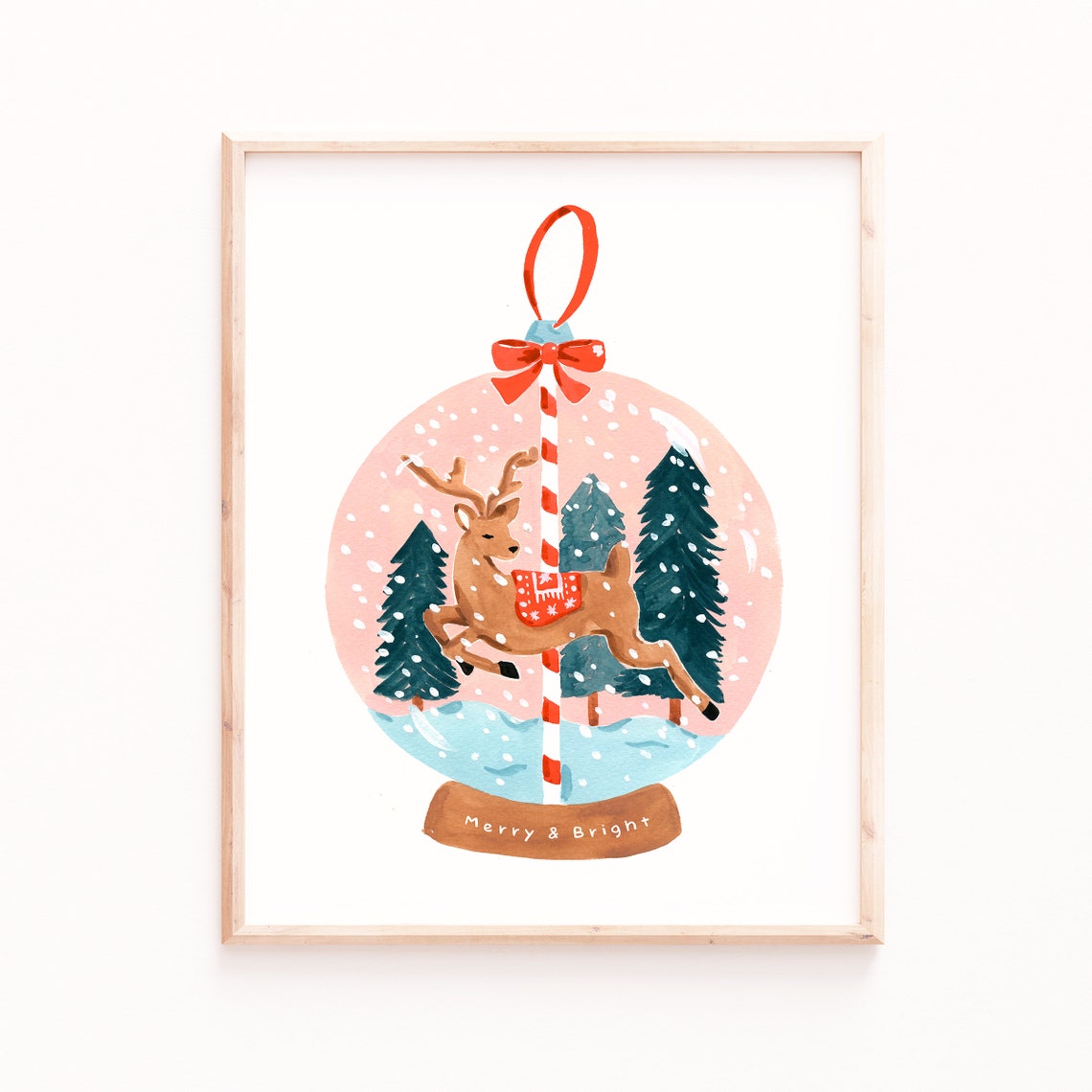 Set Of 6 Pink Christmas Prints Nutcracker Baking Holiday Wall Art - Image 2