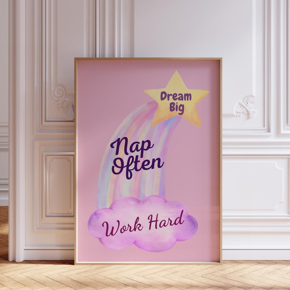 Rainbow Pastel Watercolor, Kids Room Decor Quote