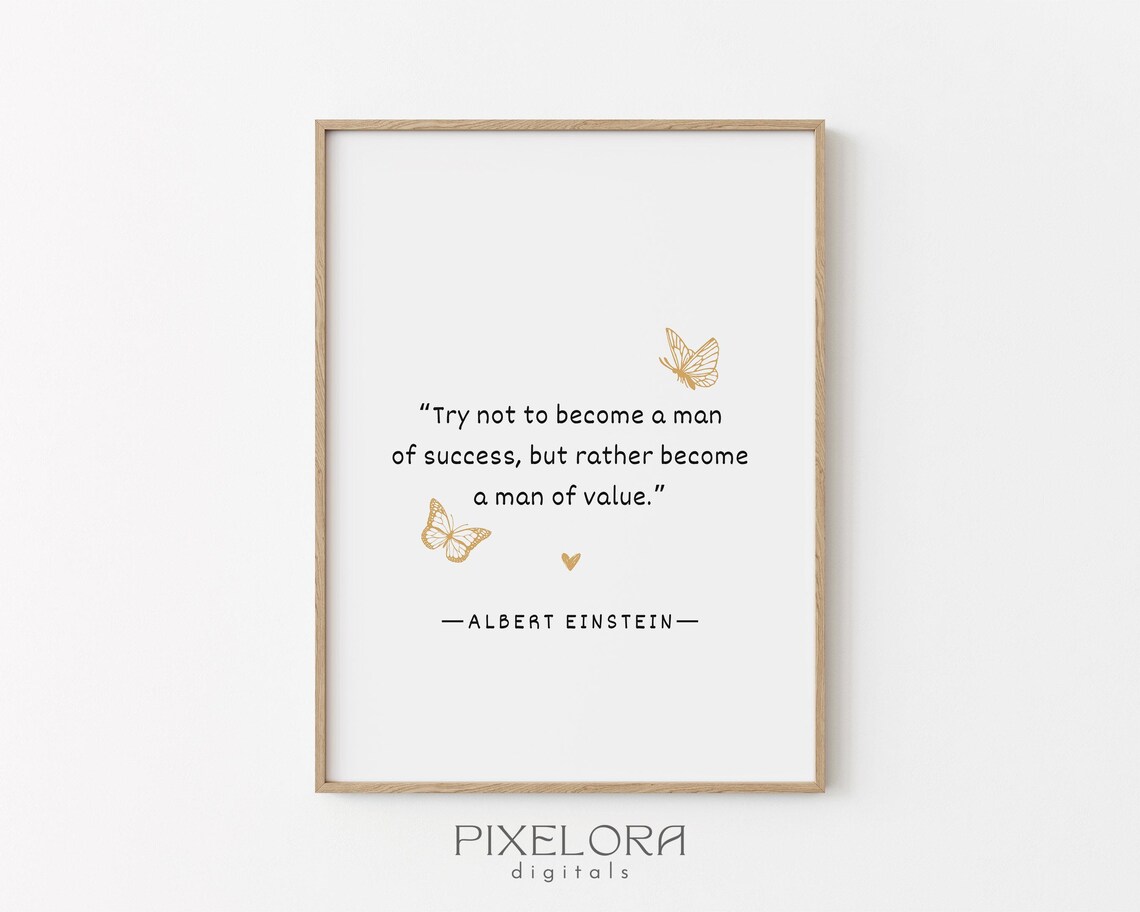 Albert Einstein Quote Inspirational Wall Art Motivational Poster Famous Life Encouraging Print Decor