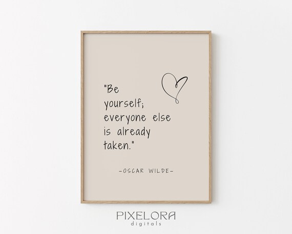 Oscar Wilde Quote Inspirational Wall Art Motivational Poster Famous Life Encouraging Print Decor