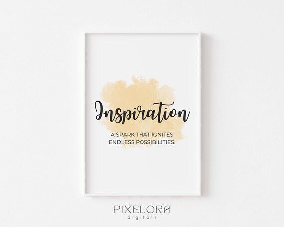 Inspiration Definition Inspirational Quote Poster Motivational Wall Art Personal Growth Office Decor