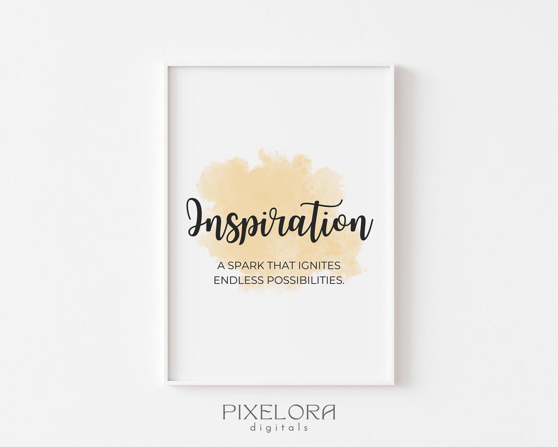 Inspiration Definition Inspirational Quote Poster Motivational Wall Art Personal Growth Office Decor