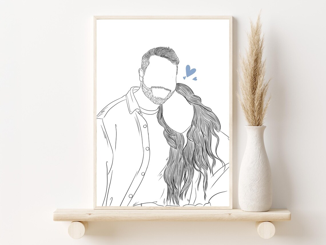 Custom Family Line Art, Personalized Couple Art Print - Image 2