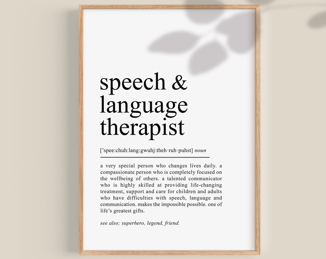 Speech and Language Therapist Definition Art Print