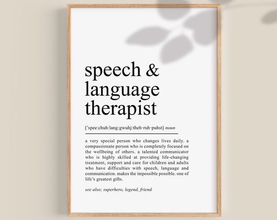 Speech and Language Therapist Definition Art Print