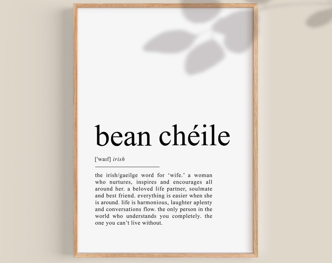 Bean Chile Irish Wife Definition Art Print