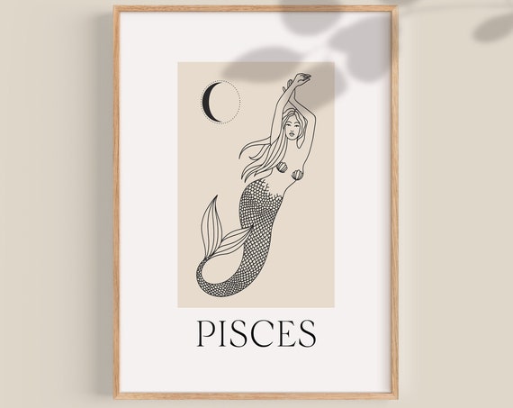 Pisces Poster Pisces Gift Pisces Art Print Zodiac Gifts Pisces Astrology Gifts Pisces Sign Prints