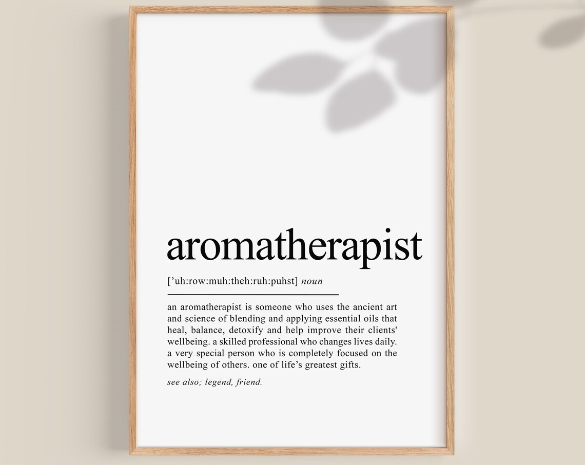 Aromatherapist Definition Art Print, Office Decor