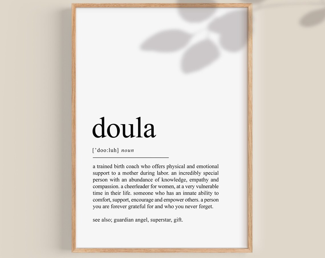 Doula Definition Print, Thank You Wall Art