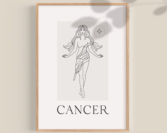 Cancer Art Print Cancer Gifts Cancer Print Cancer Decor Zodiac Gifts Cancer Birthday Gift Astrology Gifts