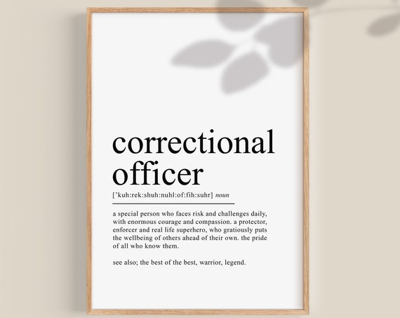 Correctional Officer Definition Art Print, Gift