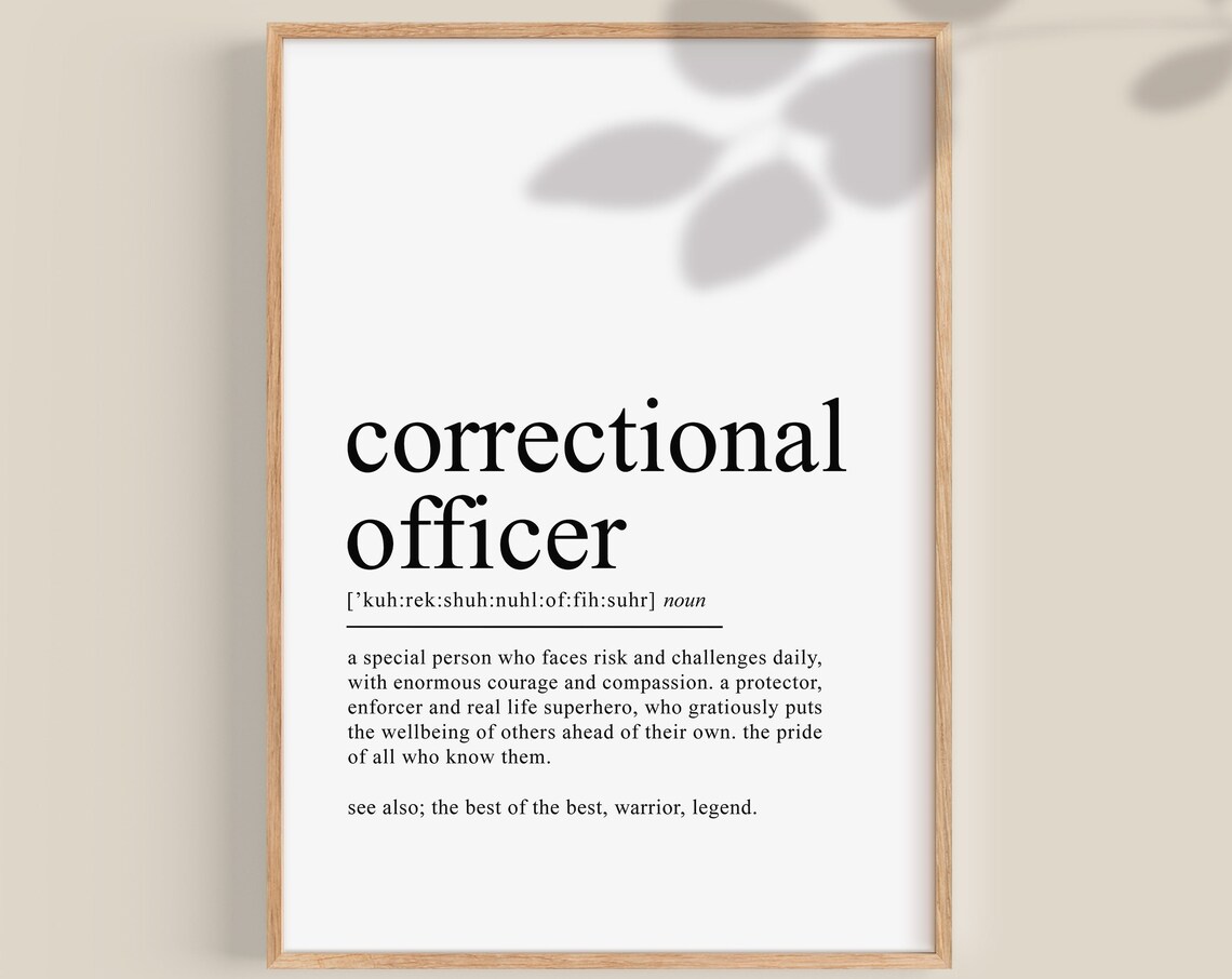 Correctional Officer Definition Art Print, Gift
