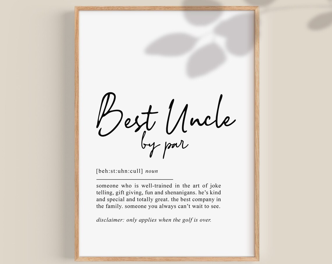 Best Uncle By Par Definition Funny Golf Art Print