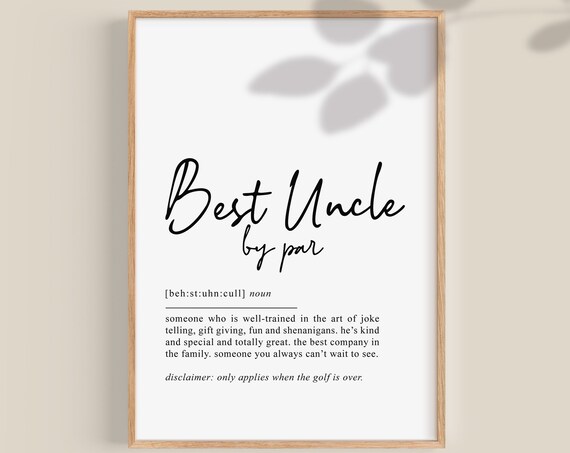 Best Uncle By Par Definition Funny Golf Art Print