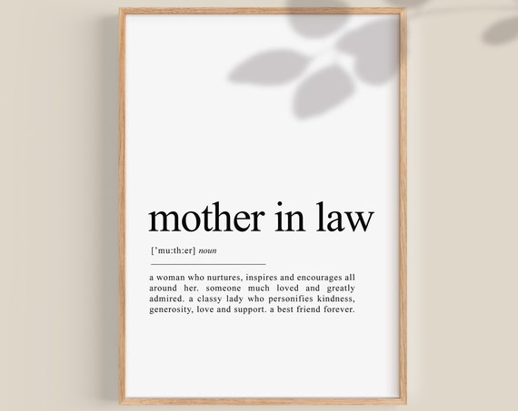 Personalised Mother In Law Gift, Birthday Wall Art Print