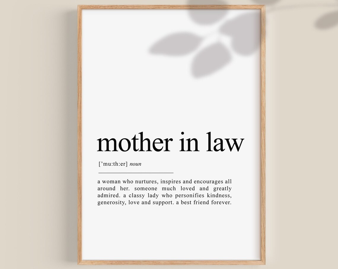 Personalised Mother In Law Gift, Birthday Wall Art Print
