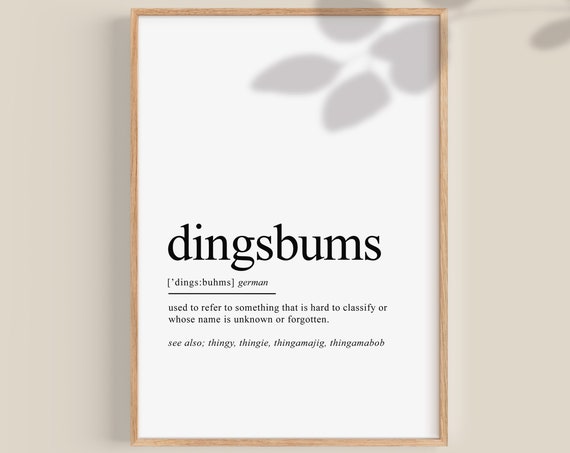 Dingsbums Definition Funny German Art Print