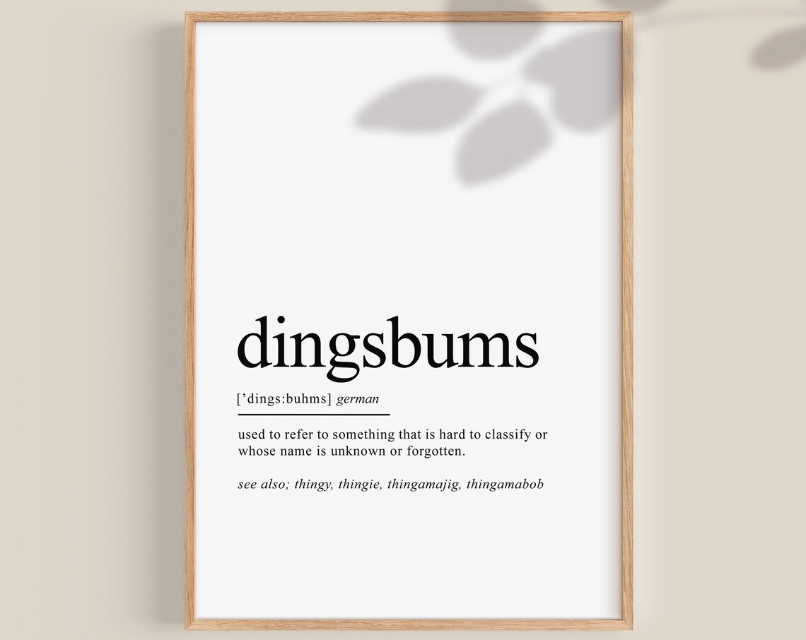 Dingsbums Definition Funny German Art Print