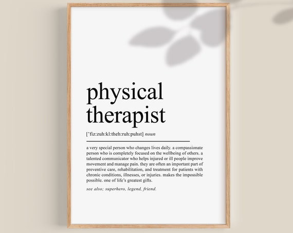 Physical Therapist Definition Art Print, Physio Gift