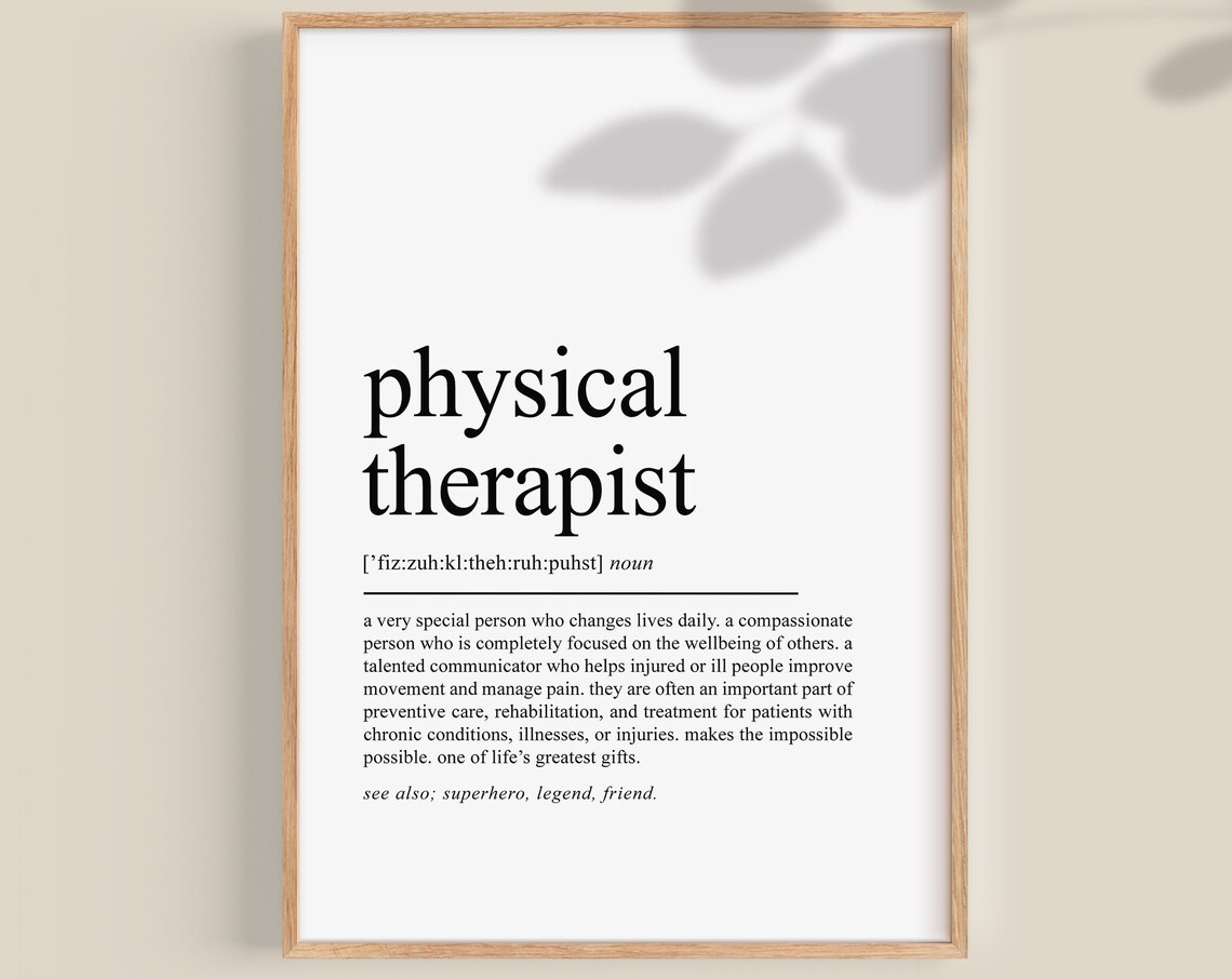 Physical Therapist Definition Art Print, Physio Gift
