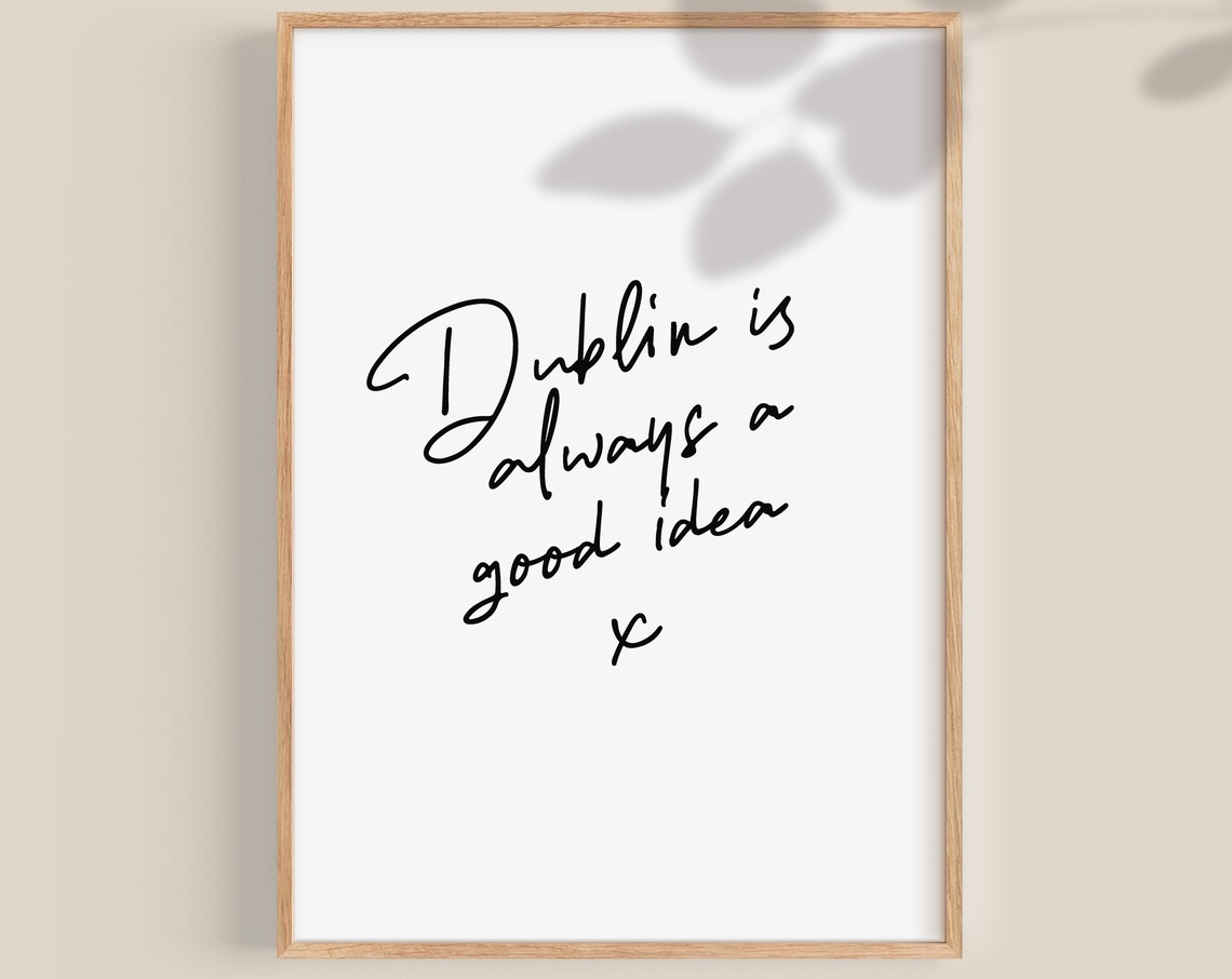 Dublin Irish Travel Poster, Ireland Wall Decor