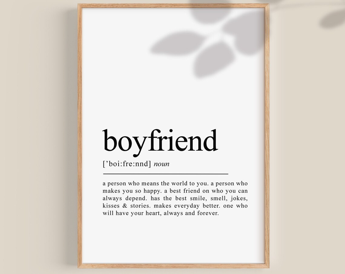 Boyfriend Definition Art Print, Gift For Him