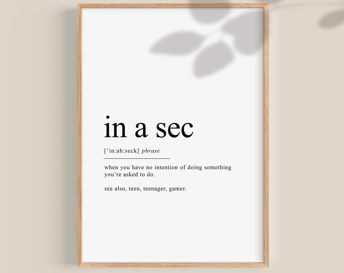Teen Gifts in a Sec Dictionary Art Print