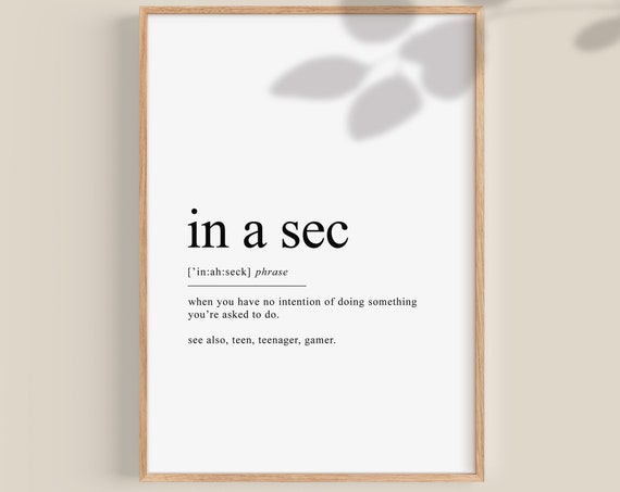Teen Gifts in a Sec Dictionary Art Print