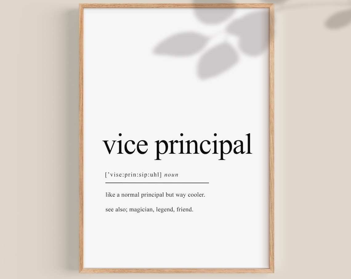 Vice Principal Definition Art Print, Teacher Gift