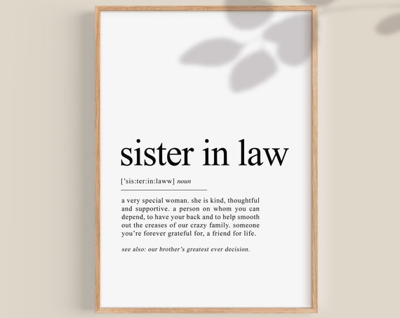 Personalised Sister In Law Christmas Gift Art Print