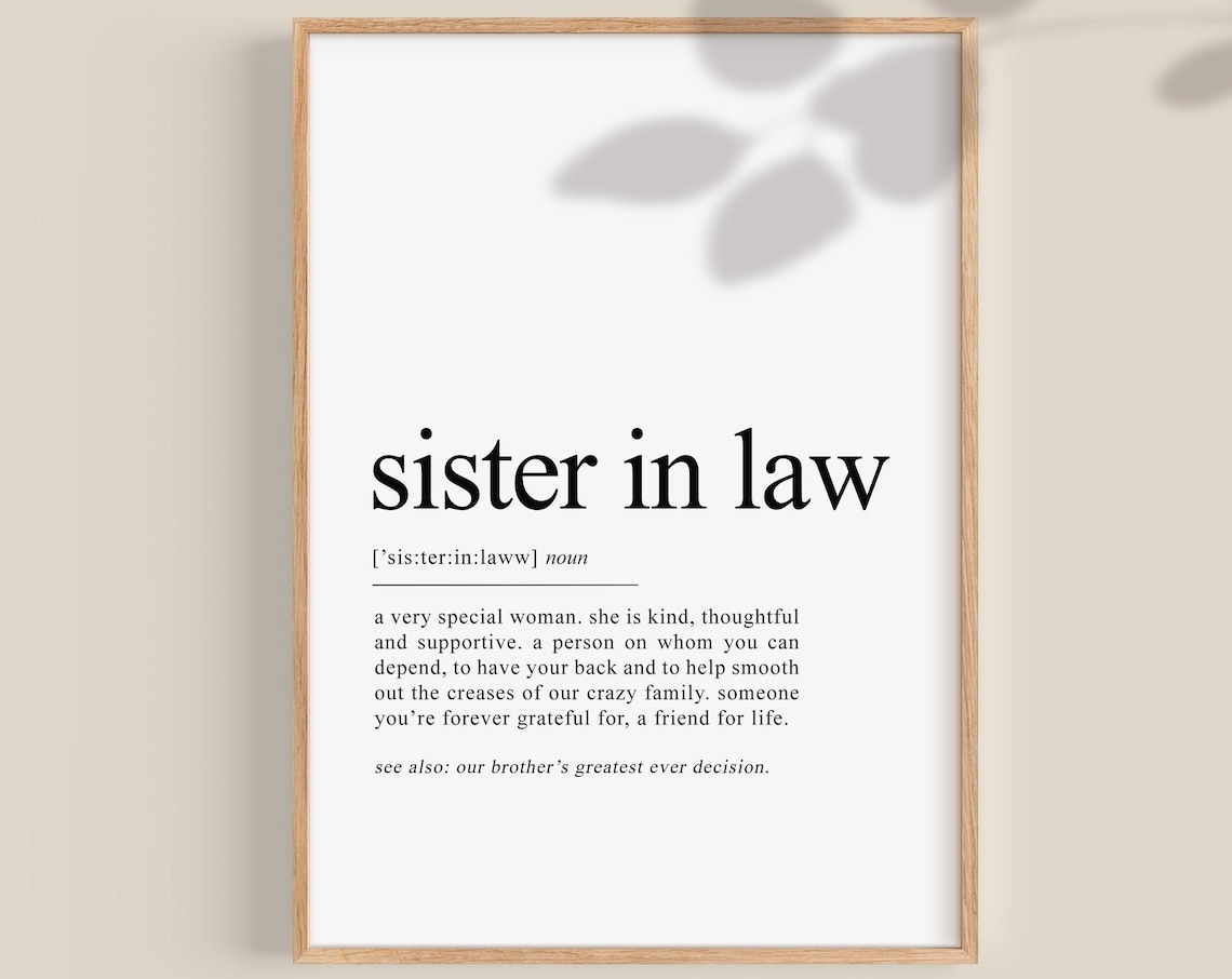 Personalised Sister In Law Christmas Gift Art Print