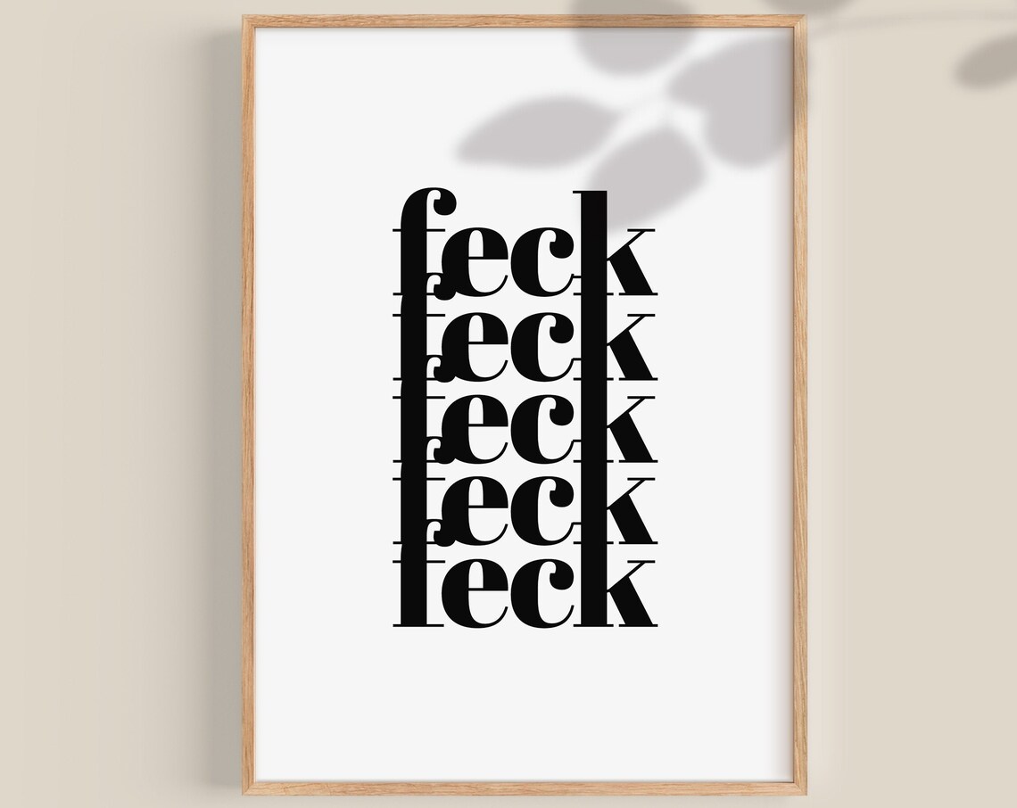 Feck Definition Irish Gift Print, Funny Home Decor