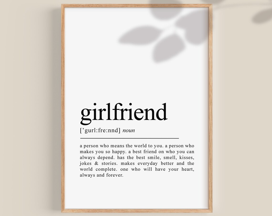 Girlfriend Definition Typography Art Print