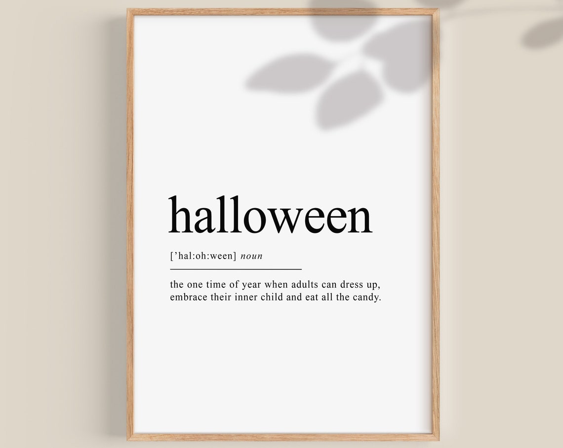 Funny Halloween Dictionary Definition Typographic Fall Poster