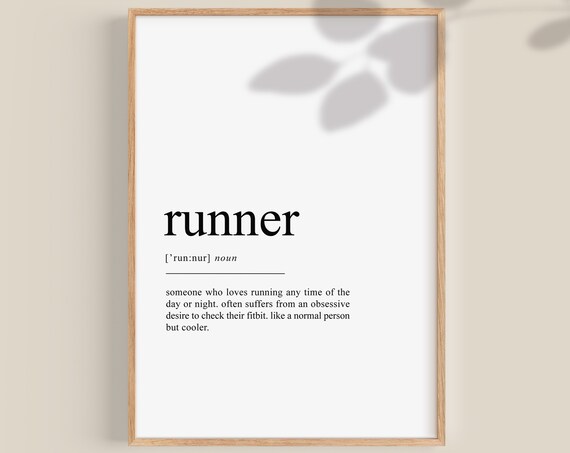 Runner Definition Running Poster, Athletics Art Print