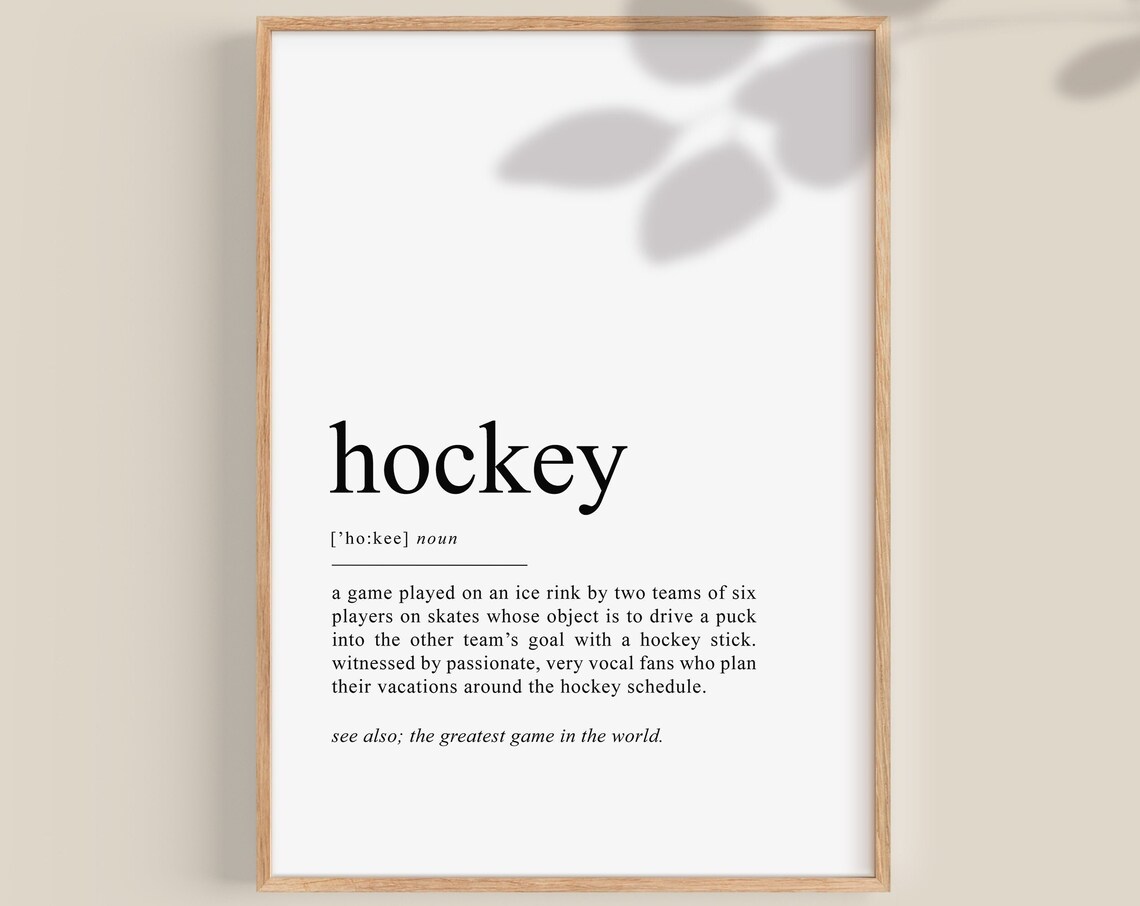 Ice Hockey Definition Art Print, Coach Gift Decor