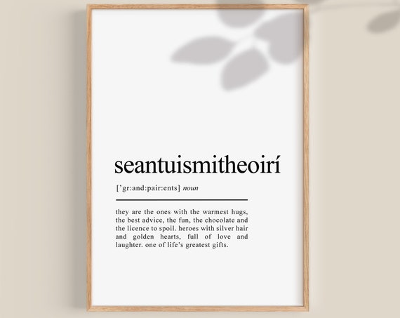 Irish Grandparents Art Print, Grandma Gift Wall Decor