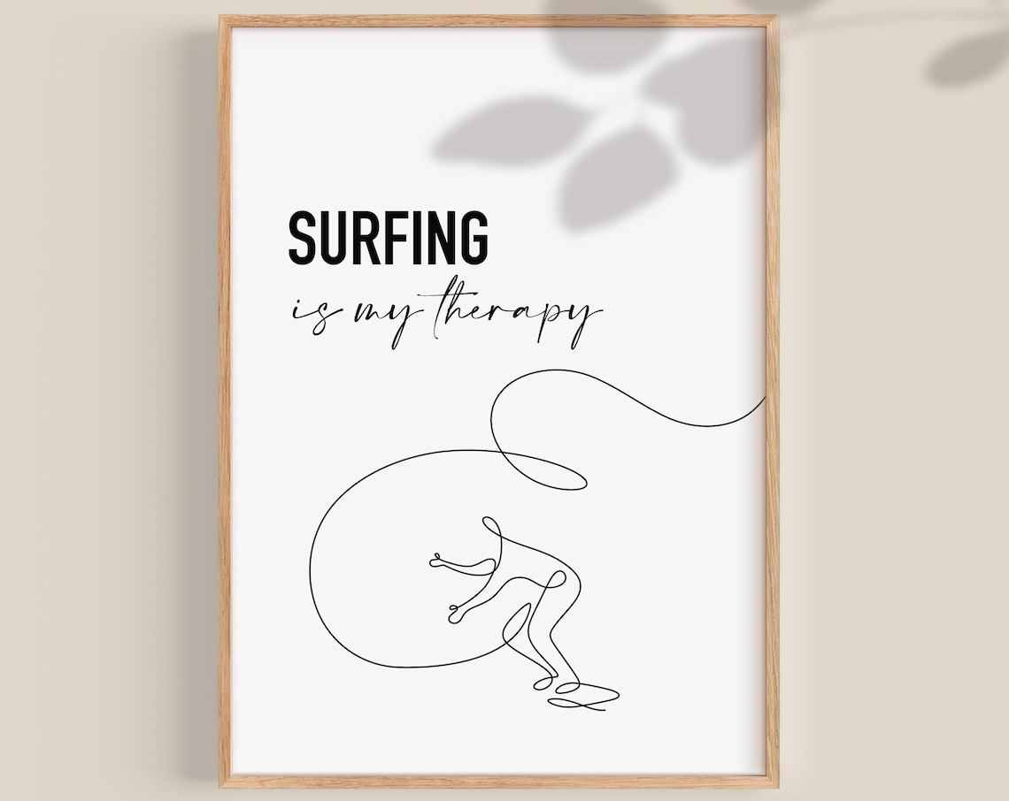 Surfing Poster, Surf Art Print for Surf Lovers
